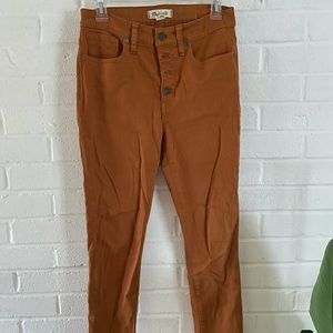 NWOT Madewell Orange button Jeans